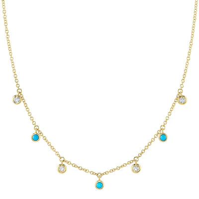 0.11 CT Turquois Composite Necklace - The Village Jeweler