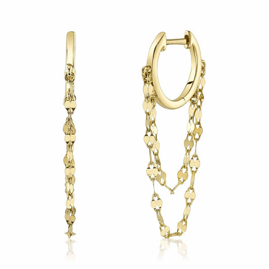 Dangle Chain Huggie Earring