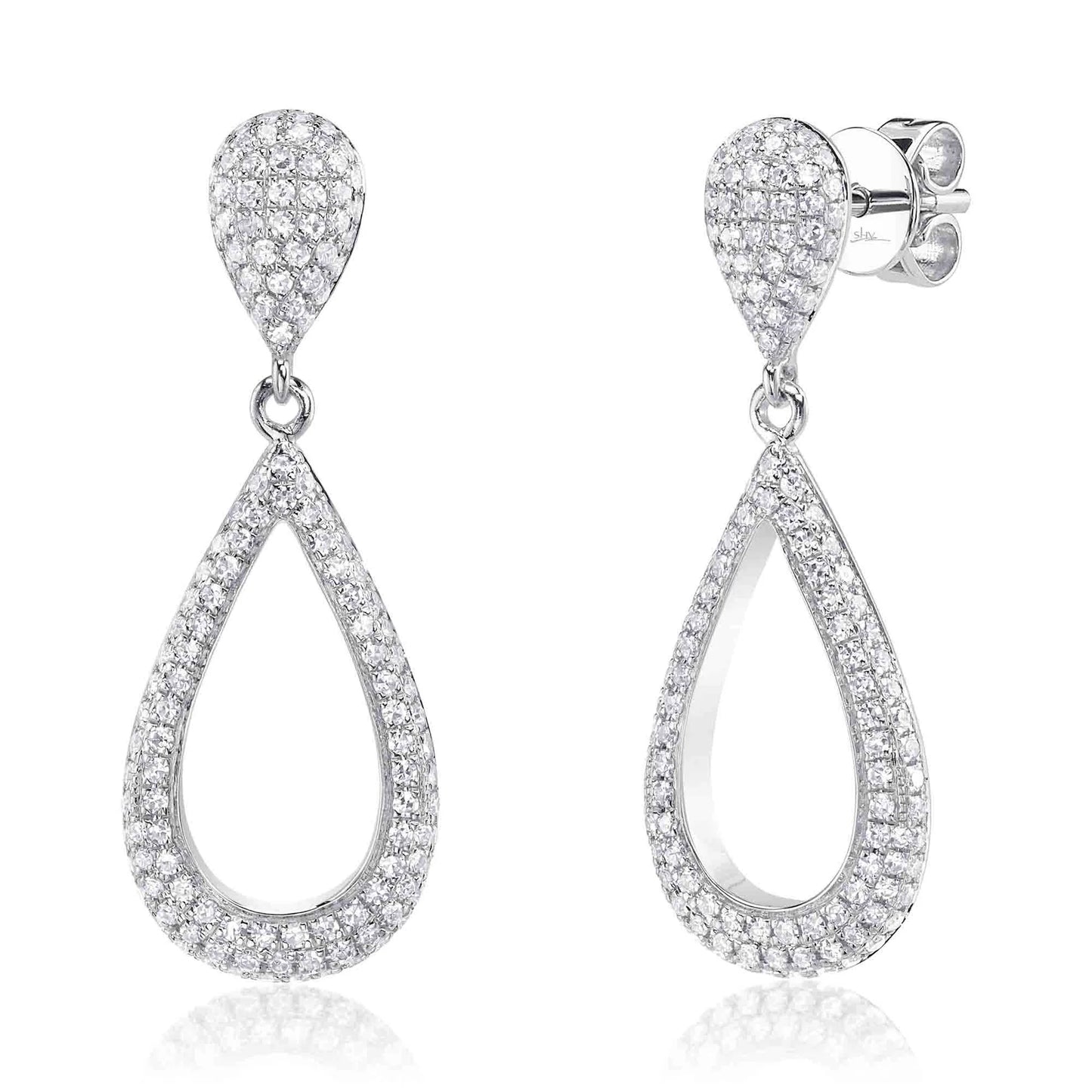 Pave Diamond Drop Earrings