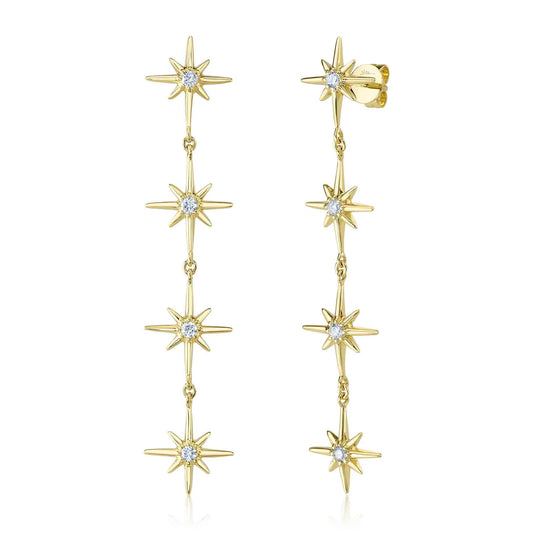 0.28CT Diamond North Star Earring