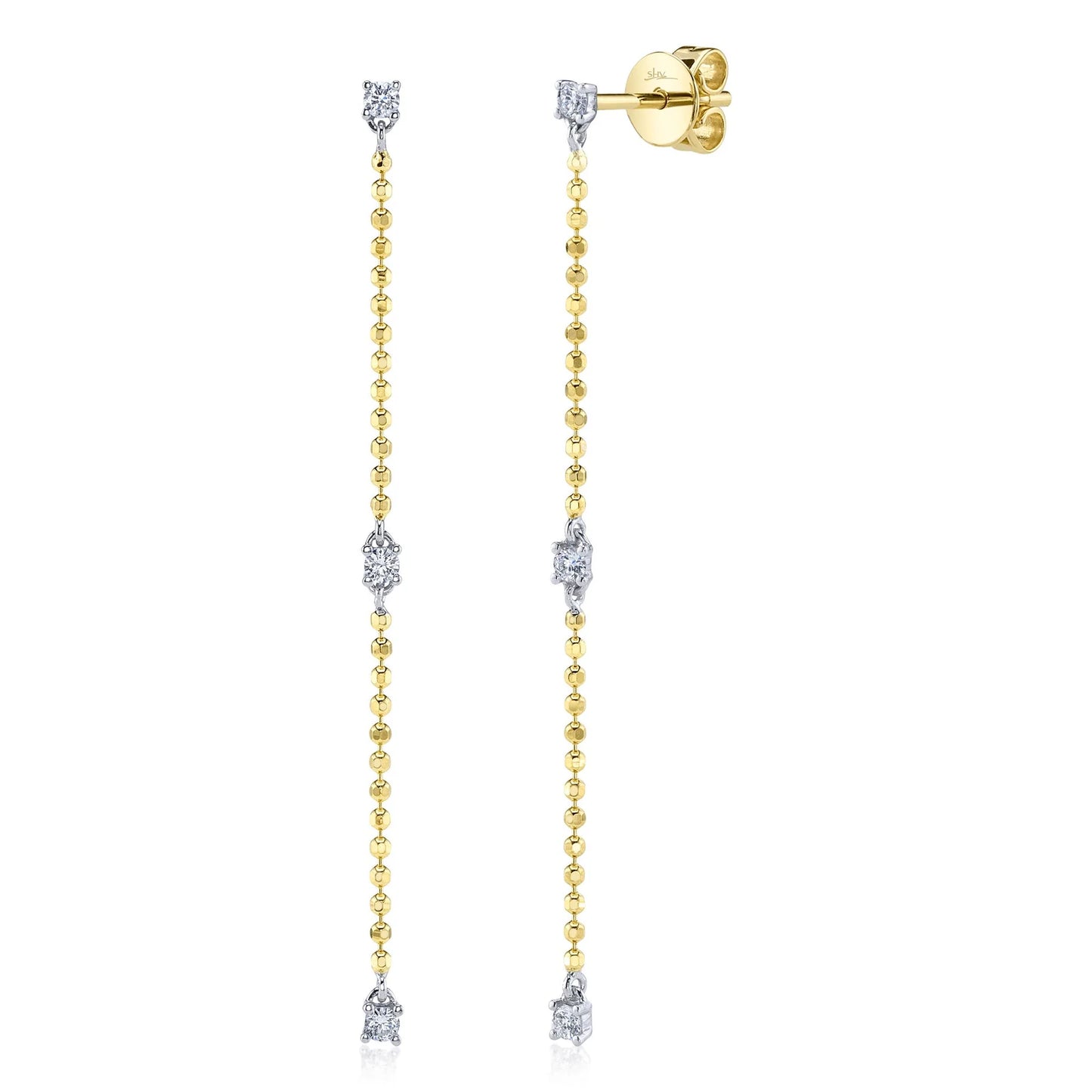 0.16CT Diamonds By The Yard Faceted Ball Chain Earring