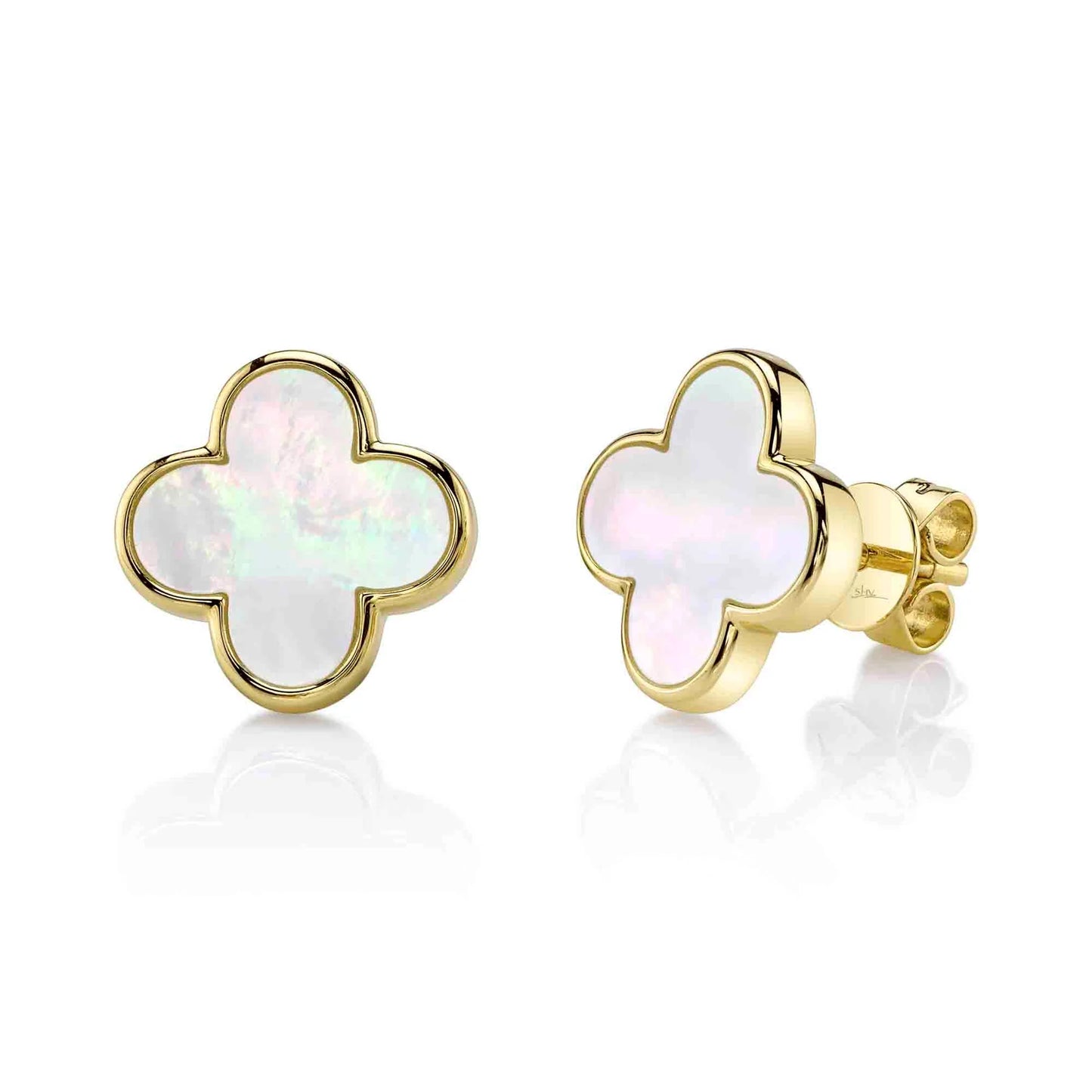 Mother Of Pearl Clover Stud Earring