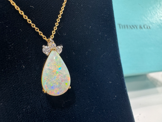 Tiffany & Co. Opal and Diamond Necklace 18k