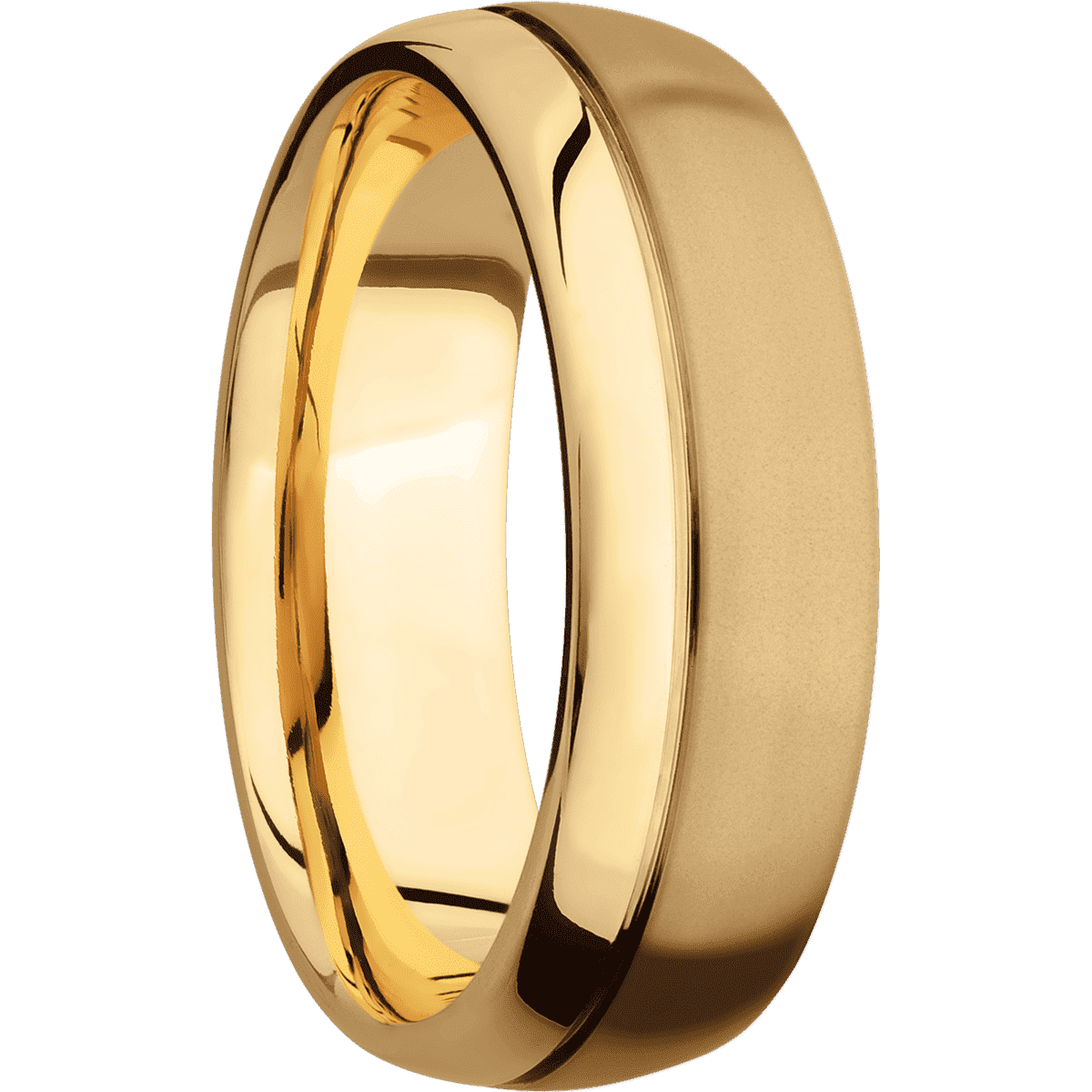 14K Yellow Gold + Sand , Polish Finish