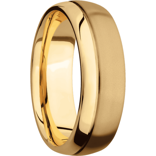 14K Yellow Gold + Sand , Polish Finish