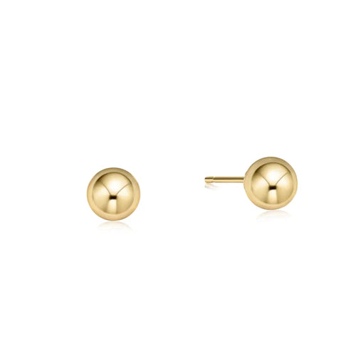 Classic 6mm Ball Stud Earrings - Gold