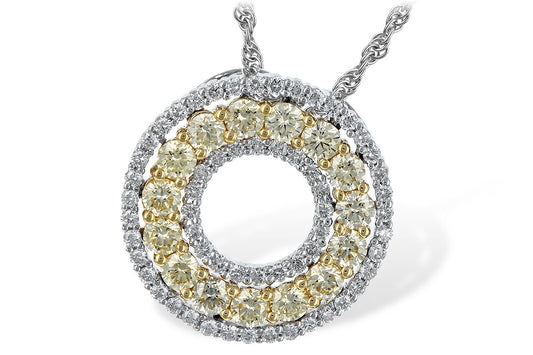 Two Tone Yellow Diamond Necklace