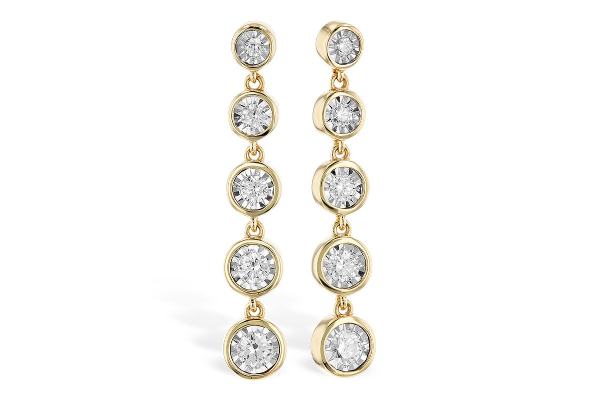 Bezel Set Diamond Dangle Earrings