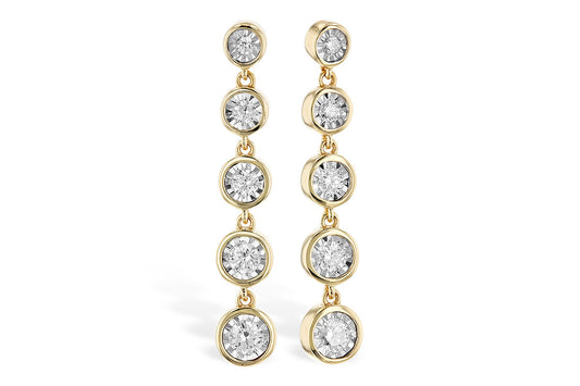Bezel Set Diamond Dangle Earrings