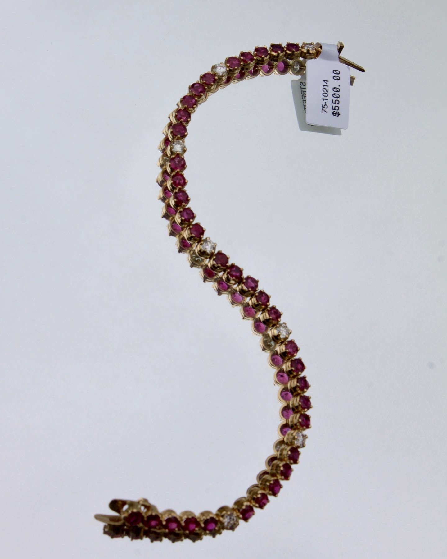 18K Yellow Gold Ruby and Diamond Bracelet - The Village Jeweler