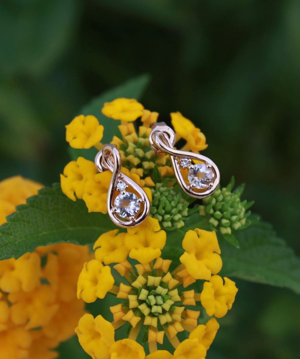 14K Rose Gold Morganite Infinity Earrings - The Village Jeweler