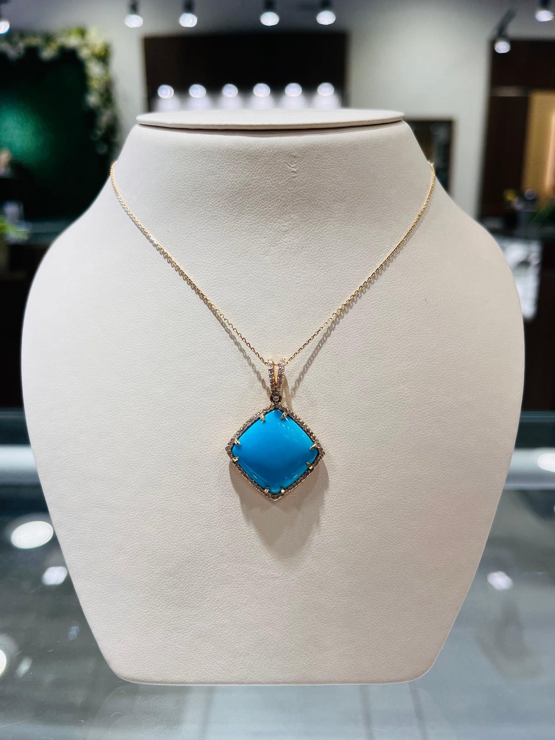 13.06 Carat Natural Turquoise Necklace - The Village Jeweler