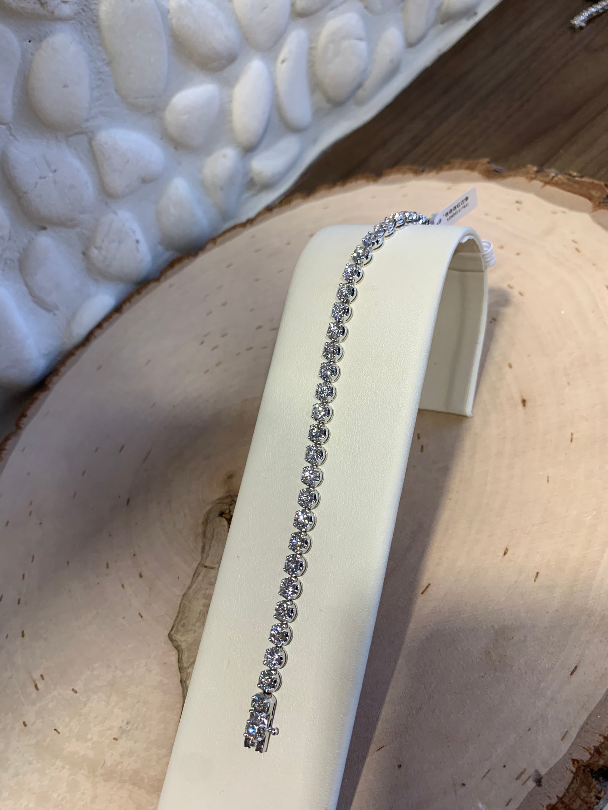 14k White Gold 7.87 CT Diamond Tennis Bracelet - The Village Jeweler