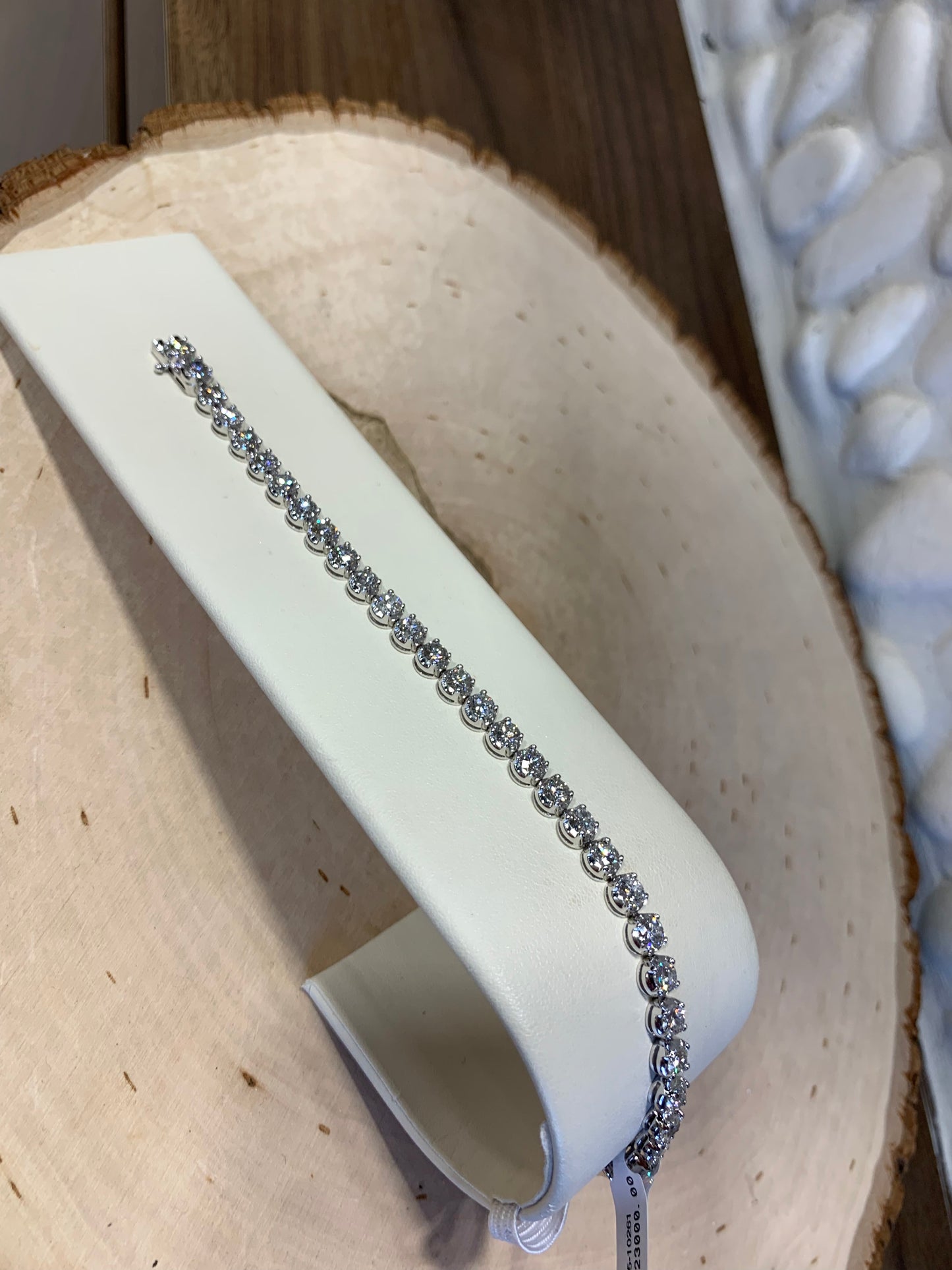14k White Gold 7.87 CT Diamond Tennis Bracelet - The Village Jeweler