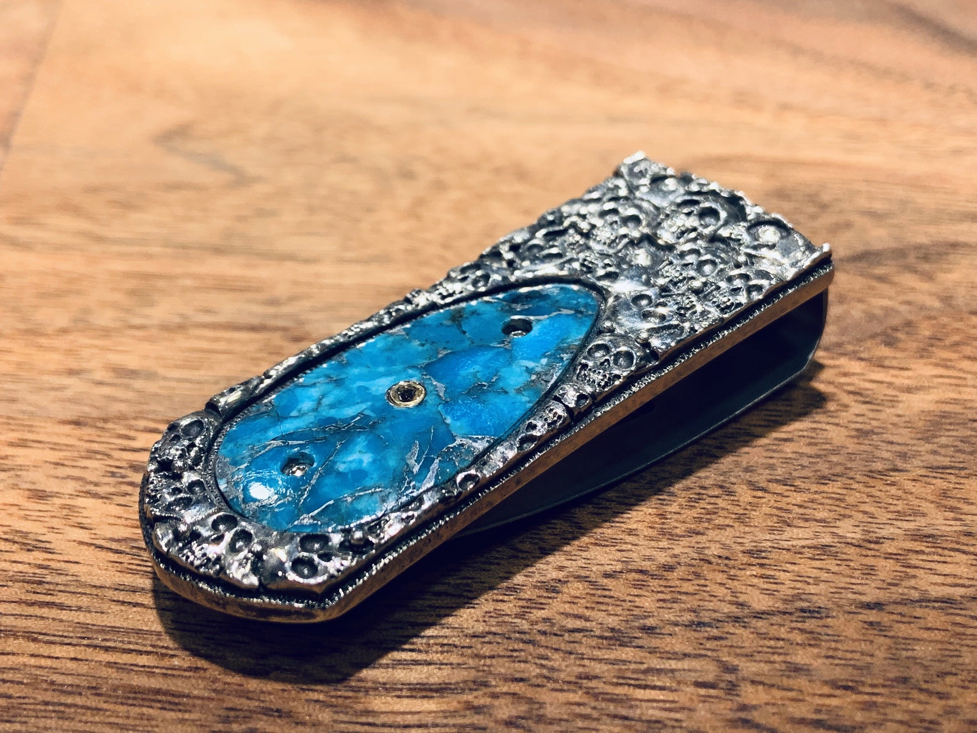 Hand-Carved Turquoise Money Clip - TVJGNV